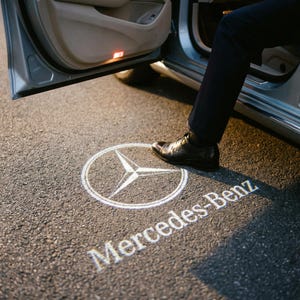 Mercedes Benz LED Door Welcome Light Projector 2PCS, Car Courtesy Puddle Lamp, Plug and Play Door Shadow Light Gift