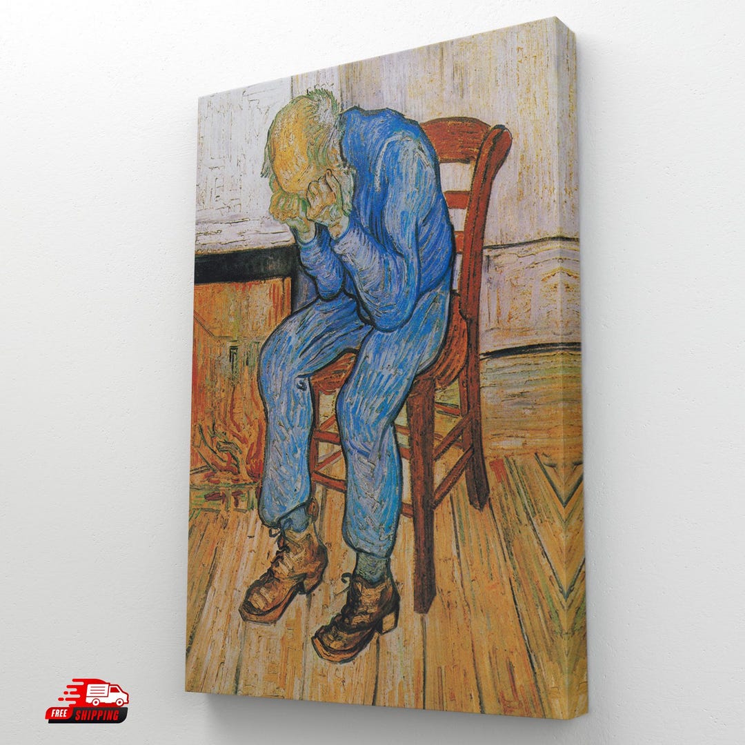 Wee Blue Coo Van Gogh „Alter Mann In Trauer“ Kunstprint Gerahmt – 9x7 Zoll Wanddeko Für Zuhause