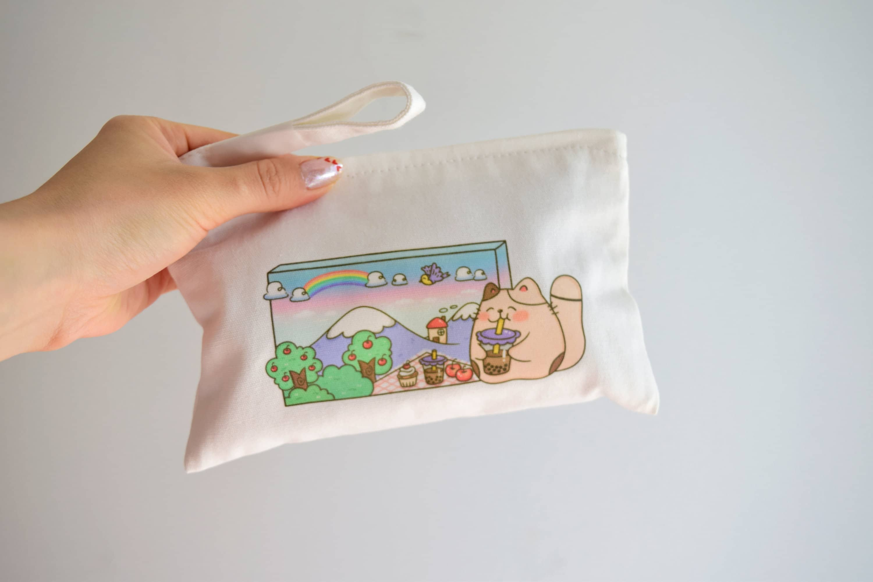 kawaii Large Pencil Case Stationery Storage Bags Canvas Pencil Bag Cute  Makeup Bag School Supplies for