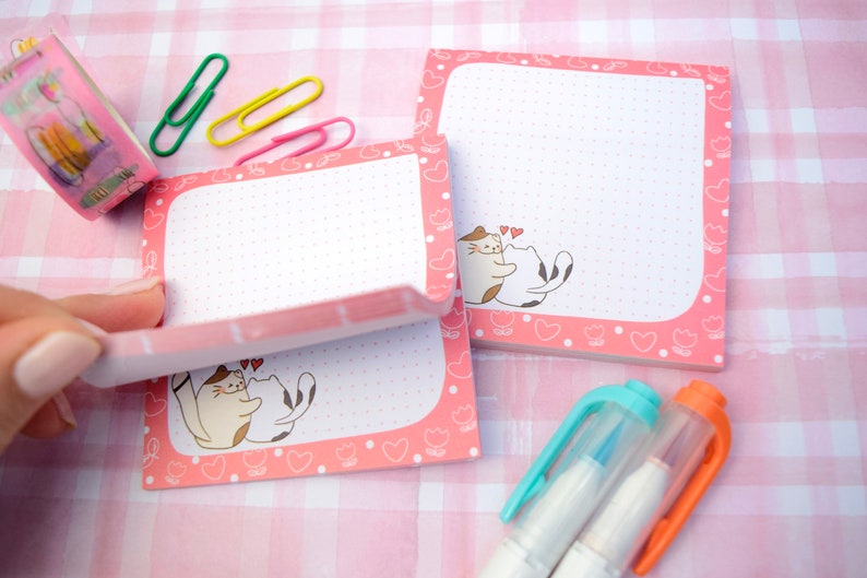 Sticky Memo pads Jancat Series Sticky Notes Planner Sticky Notes Journal Memo Pads Kawaii Notepad Cute Cat Illustration