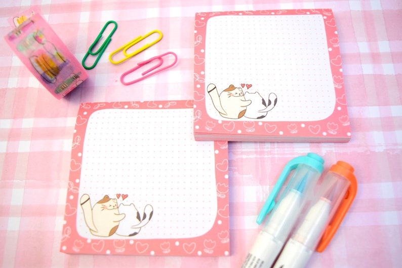 Sticky Memo pads Jancat Series Sticky Notes Planner Sticky Notes Journal Memo Pads Kawaii Notepad Cute Cat Illustration