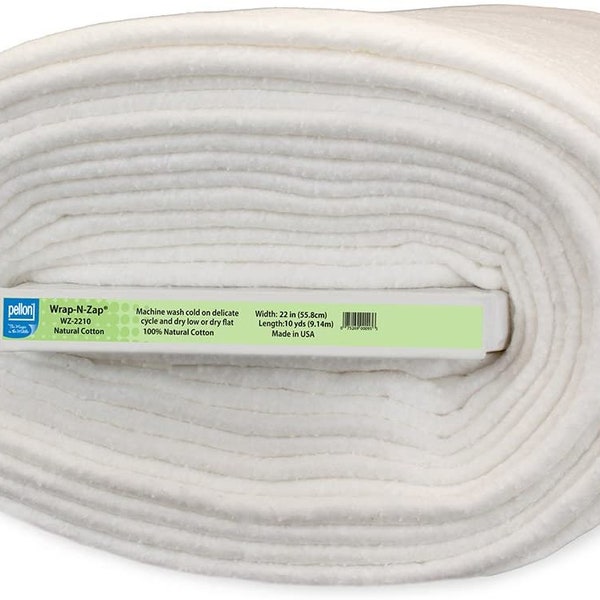 Pellon Wrap-N-Zap Microwave Projects Batting, 22" x 10 Yard Board, Natural