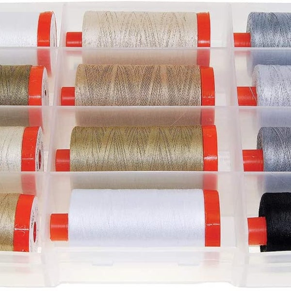 Aurifil Thread THE BASICS COLLECTION van Mark Lipinski 50wt Cotton 12 Large Spools 1300m per stuk