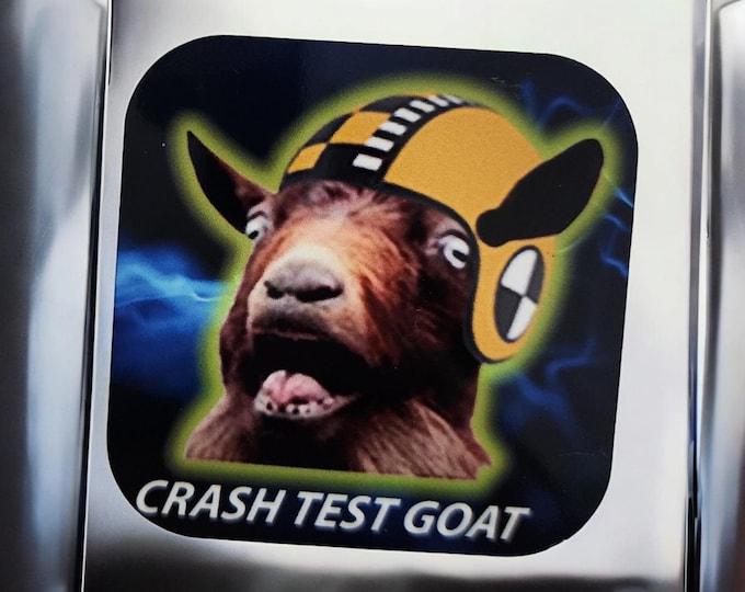 Crash Test Goat Magnet 2"x2"