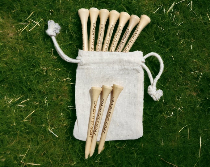 GoatTees - Crash Test Goat Golf Tees - Set of 10 in a Muslin Bag