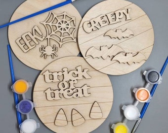 Halloween Mini Sign DIY Paint Kit/Craft Unfinished