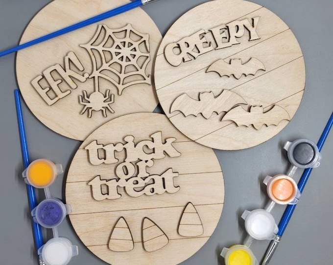 Halloween Mini Sign DIY Paint Kit/Craft Unfinished