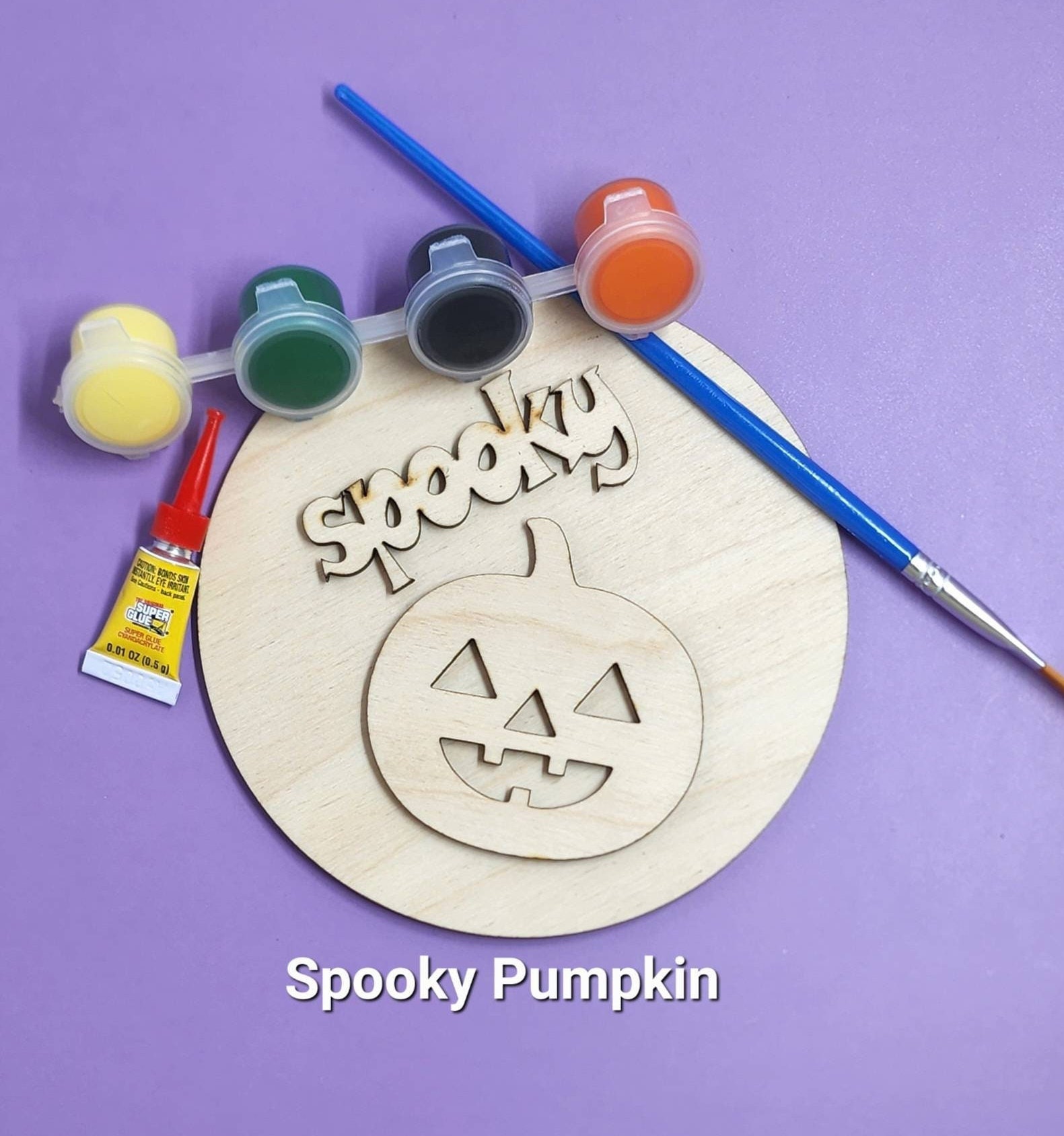 Happy Halloween Ghost Round Sign DIY Paint Kit - Beal Creations