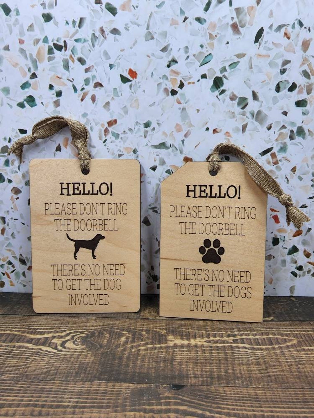 Doorbell Sign Tag Please Don't Ring the Doorbell Dog Etsy