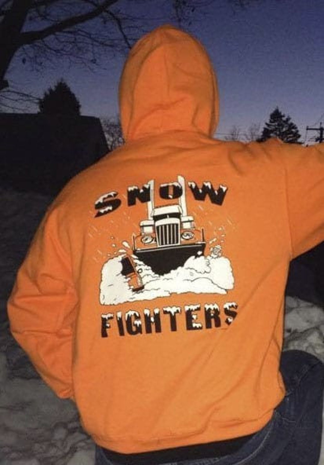 Snow Fighters Snow Plow Hoodie Etsy