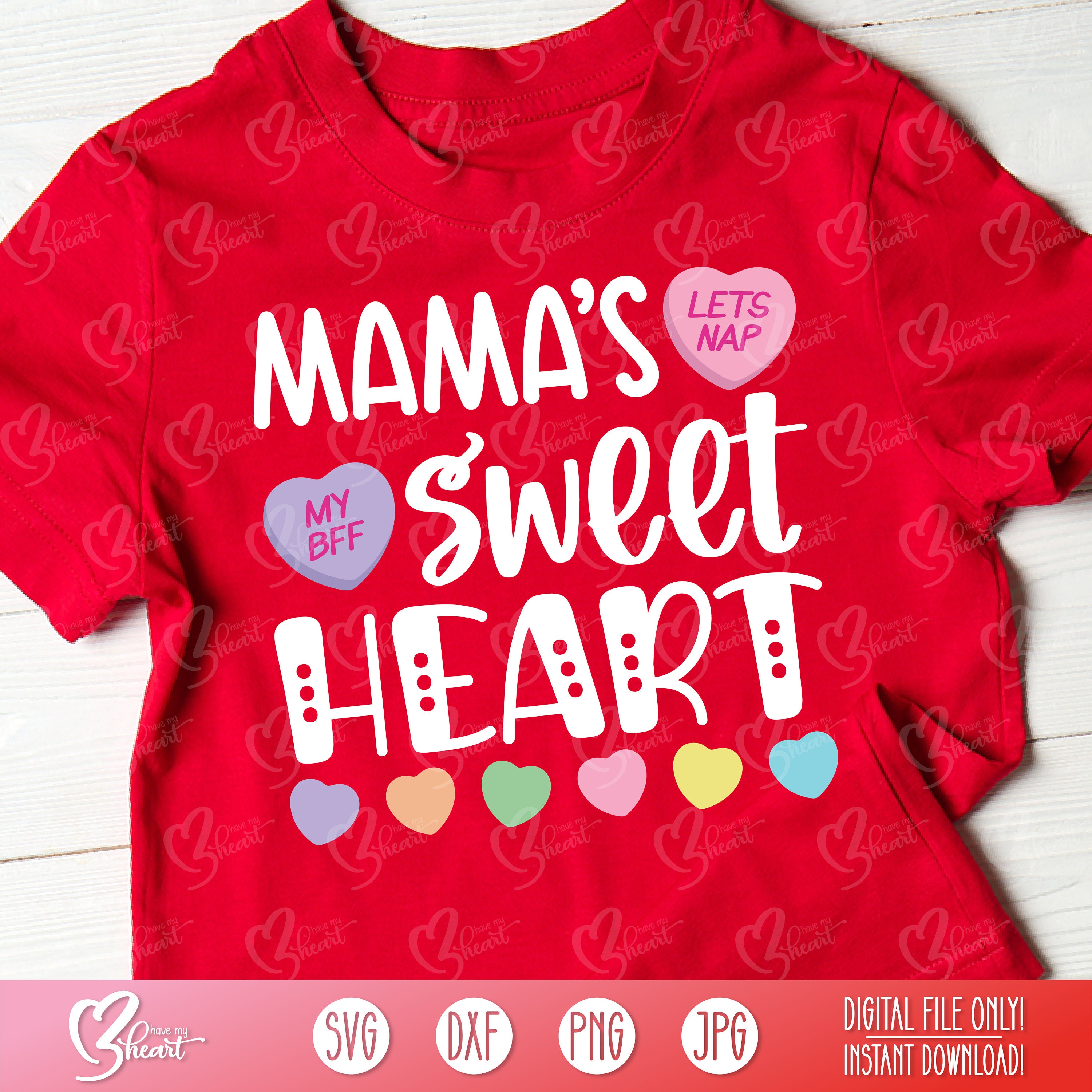Download Sweetheart Conversation Heart SVG Girl's Valentine | Etsy