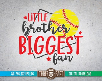 Softball Brother SVG, kleiner Bruder größter Fan Schnittdatei, Home Plate SVG, Softball Schnittdatei, Bruder PNG, Baseball Clipart