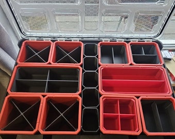 Milwaukee PACKOUT 4932464082 Organizador PROFUNDO Contenedores compactos anidados Juego completo de 15x
