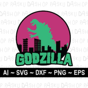 Godzilla SVG file Digital Download, Godzilla Clipart, Godzilla Cut File, Godzilla svg file for Cricut, Godzilla Silhouette, Monster SVG
