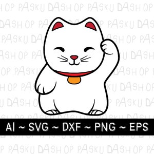 Lucky Cat Maneki Neko SVG, Maneki Neko svg cutting file for Cricut.
