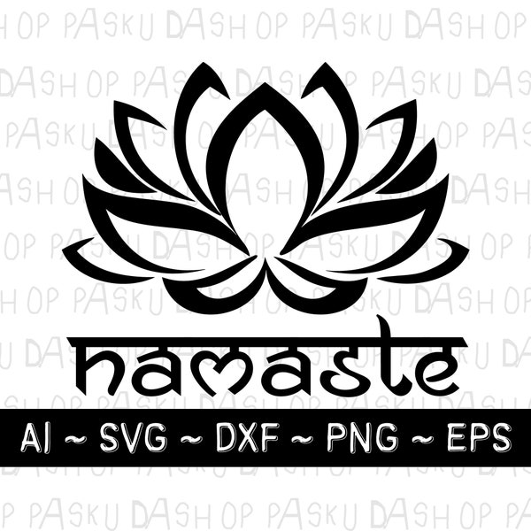 Namaste Digital print, Lotus Flower SVG file. Cutting file for Cricut.