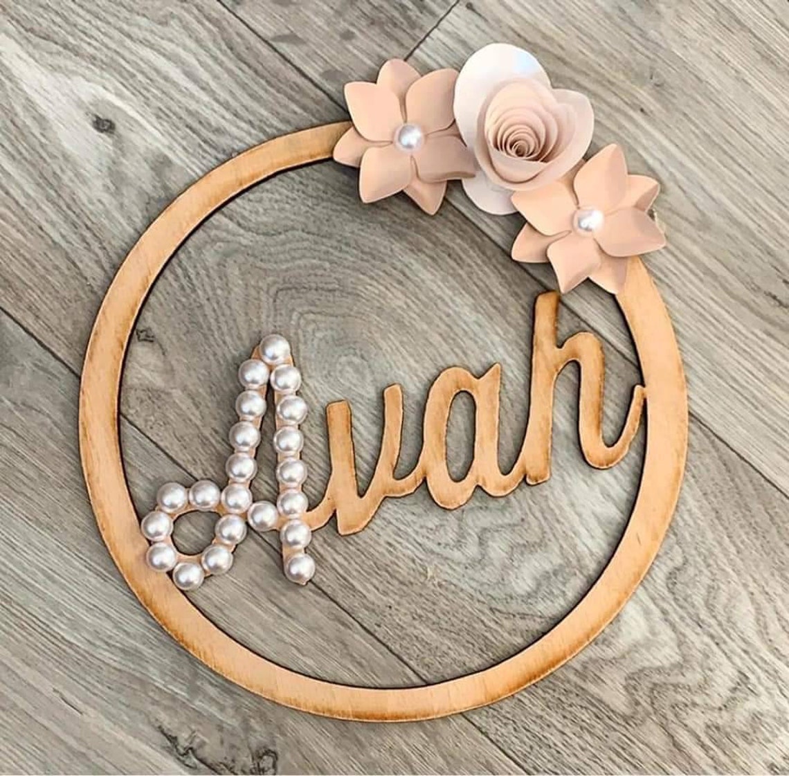 Personalised wood name decoration wall or door hanging Etsy