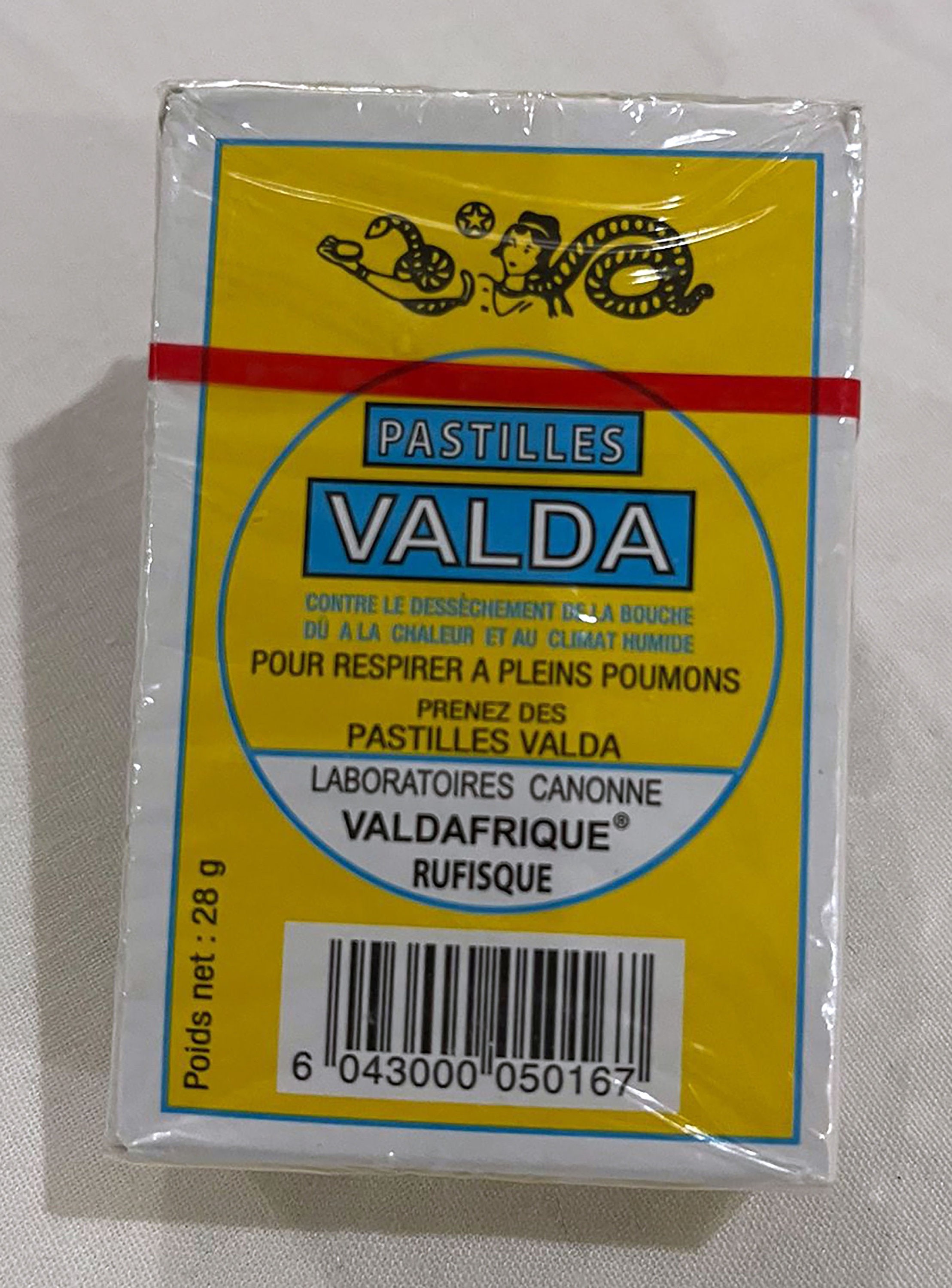Valda Pastilles/ Valda Mint Candy/ 1 Pack of 28g Pastilles Valda