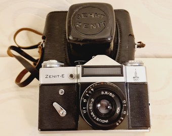 Soviet Olympic Zenit-e Photo Camera 35mm With Photo Original