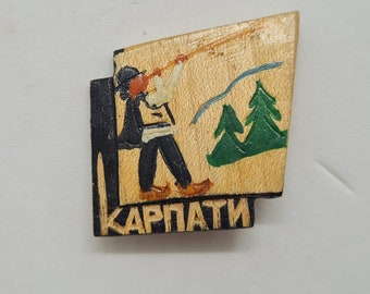 Carpathians pin - Vintage Carpathians Pin Badge Made in USSR in 1980