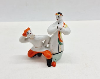 Ukrainian Vintage folk girl and boy dancers porcelain figurine made in USSR in 1970s