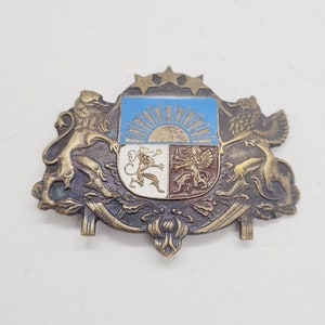 Lettische Vintage Polizei Kokarde von Police Service Cap Made in UdSSR in den 1990er Jahren.