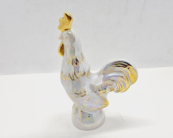 Vintage Porcelain Rooster Figurine Made in USSR in 1980s