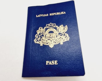 Latvian vintage passport issued in Latvia in 1998