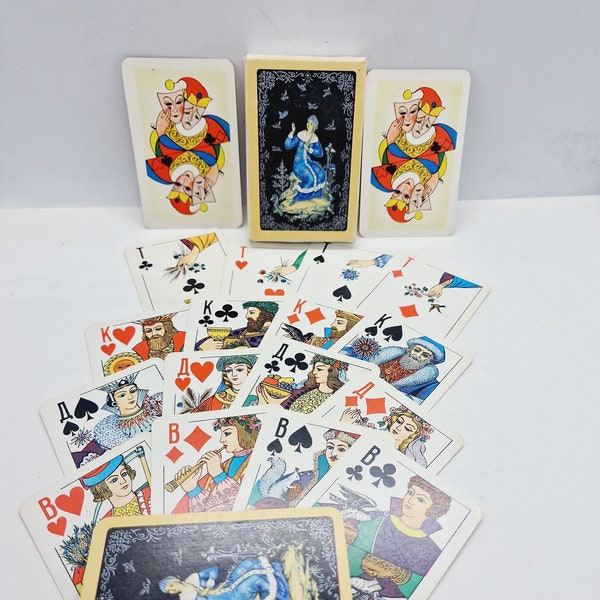 Soviet vintage playing cards - 54 playing cards made in USSR in 1993