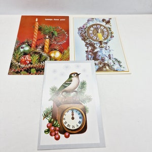 Cartoline di Natale lettoni vintage - set di 3 cartoline lettoni vintage emesse negli anni '80
