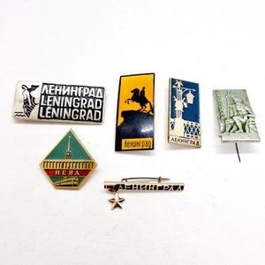 Vintage Leningrad Pins: USSR Souvenir Set, 1970s