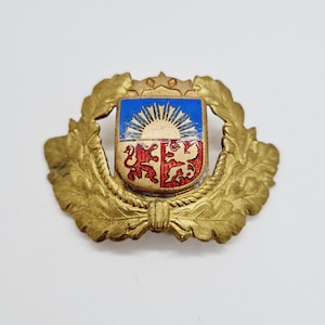 Lettische Vintage Polizei Kokarde von Polizei Service Cap Made in der UdSSR in 1990er Jahren.