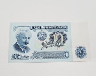 Vintage 10 Bulgarian Lev issued in 1974