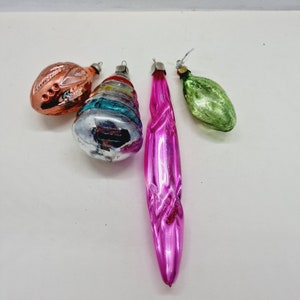 Vintage Christmas Ornaments - set of 4 Christmas ornaments Made in USSR in 1970s