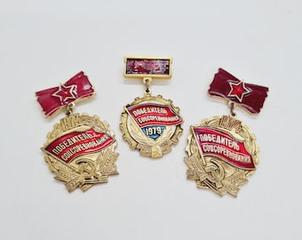 ww2 95x41mm rare medaille plaque soviétique urss victoire sur le nazisme