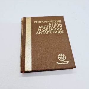 Soviet Geographic Mini Atlas of Australia and Oceania, Antarctica - Soviet Vintage Miniature Book Atlas Made in USSR in 1987