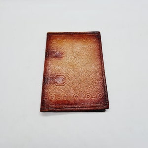 Vintage Latvian Leather Wallet made of tooled leather in 1980s