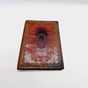 Vintage Latvian Leather Wallet made of tooled leather in 1980s