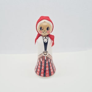 Vintage Wooden Doll - Latvian Traditional Doll Made in USSR in 1970s