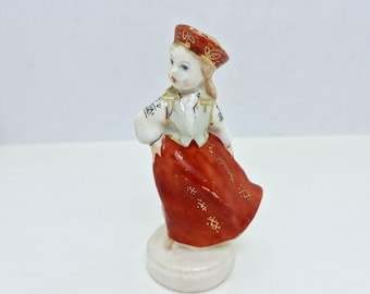 Latvian Vintage Dancing Girl Figurine - Latvian vintage porcelain figurine made in USSR in 1960s