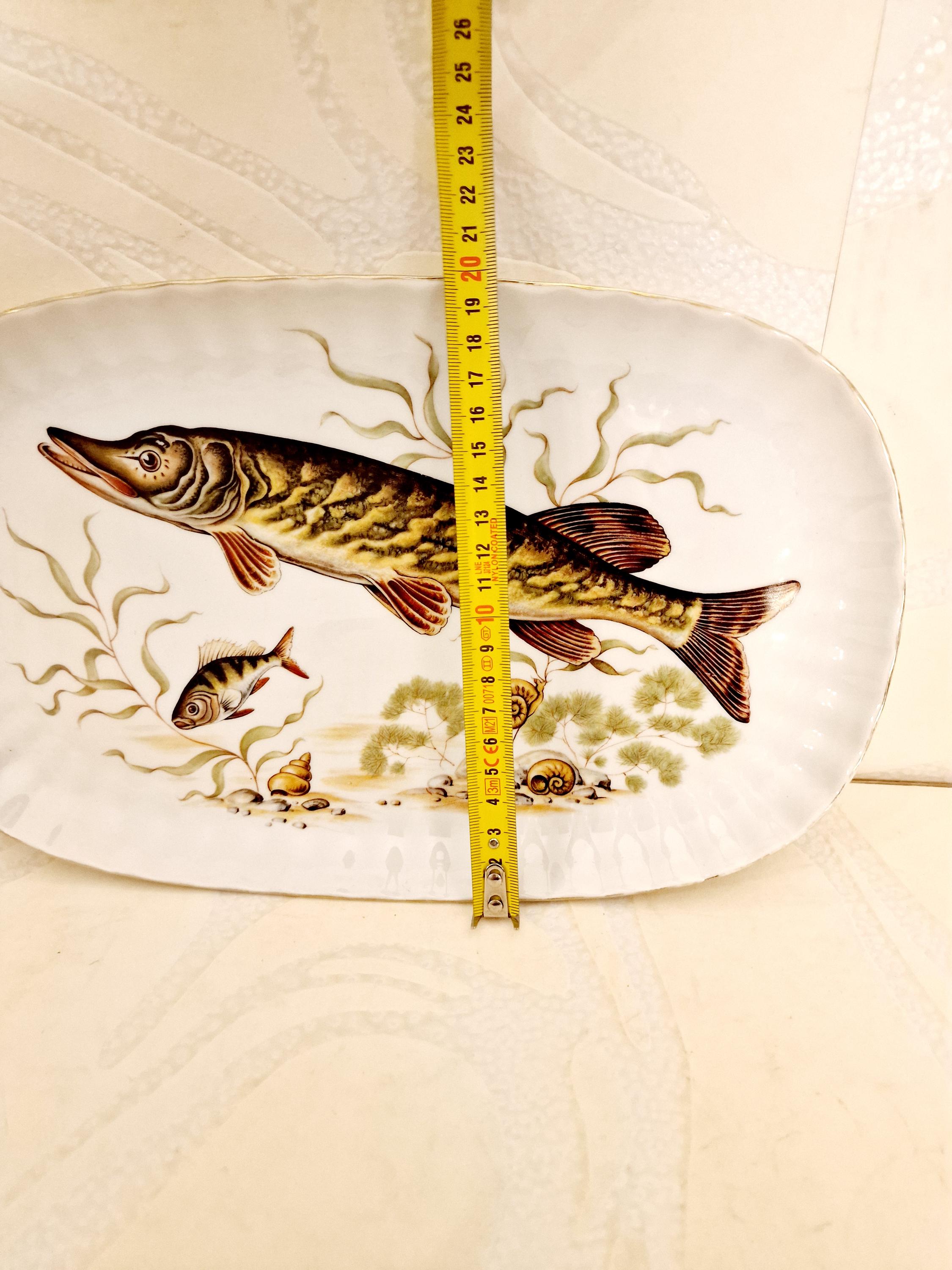 herring fish 皿 Rare Vintage German Fish Serving Plate - Vintage Herring Plate