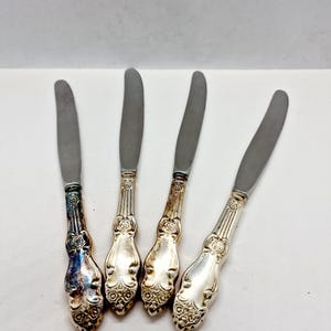 Vintage Russische roestvrijstalen messen - set van 4 vintage Russische keukenmessen gemaakt in Rusland in 1997