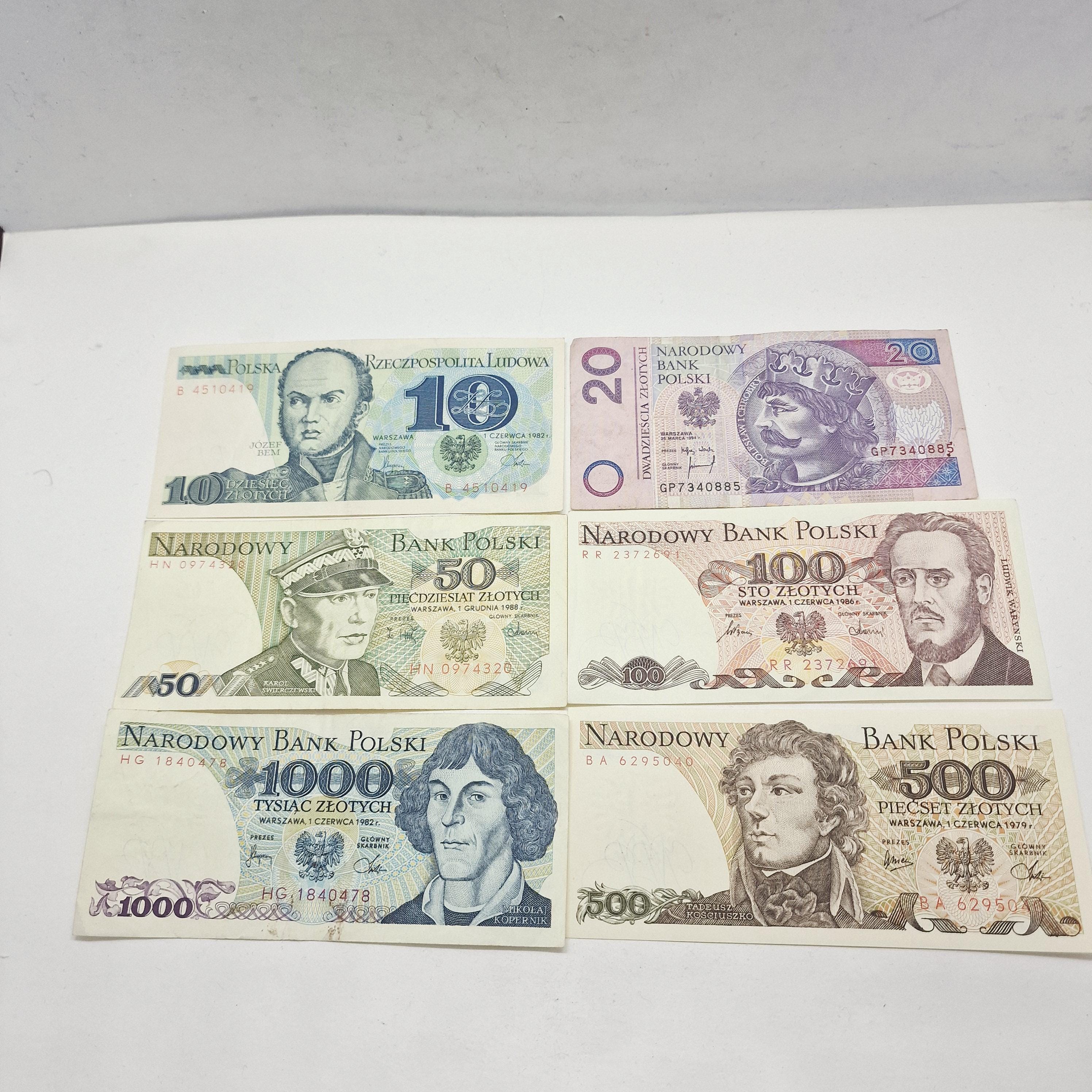 ドイツポーランド紙幣 1980年代のヴィンテージポーランドズウォティチ紙幣6枚セット - Etsy 日本
