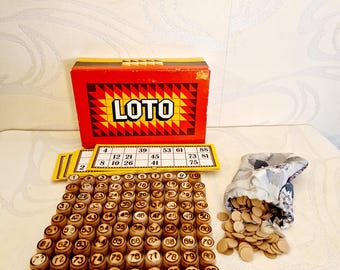 Latvian vintage Lotto board game made in USSR in 1970s
