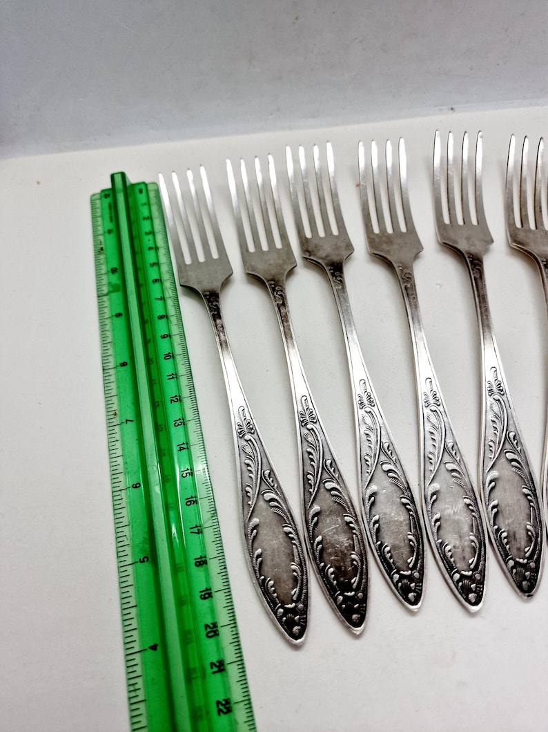 Soviet Vintage Forks - Vintage Soviet Set of 6 Nickel Silver Forks Made ...