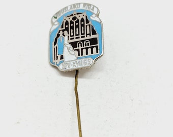 Rare Latvian Vintage Folk Girl and boy pin - Riga midcentury pin Made in USSR in 1960s.