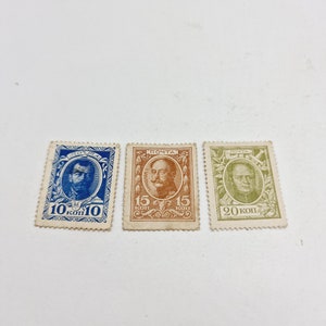 Russian Imperial Vintage Set of 3 Russia Imperial stamps issued Imperial Russia in 1915
