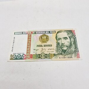 Peru 1988 Banco Central De Reserva Del Peru 1000 Mil Intis
