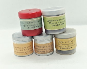 Sovjet Vintage set van 5 diafilms gemaakt in de USSR in de jaren 80