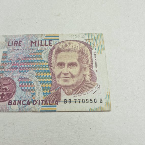 1990 年に発行された 1000 イタリア リラ紙幣。 - Etsy 日本